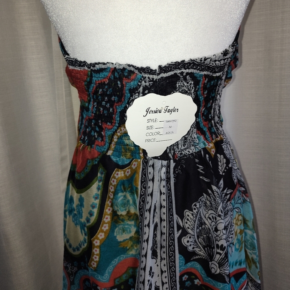NWT  Jessica Taylor Colorful Patterned Maxi Dress - Picture 4 of 14